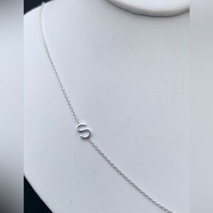 “S” Sterling Silver MAYA BRENNER ASYMMETRICAL INITIAL NECKLACE by Mark & Graham